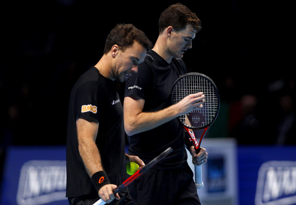 Jamie Murray & Bruno Soares in the semi-final of the 2017 Nitto ATP Finals, London