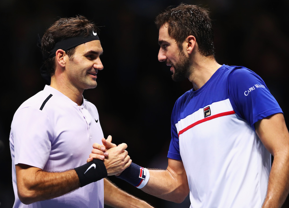 Roger Federer and Marin Cilic at the Nitto ATP World Tour Finals, London 2017