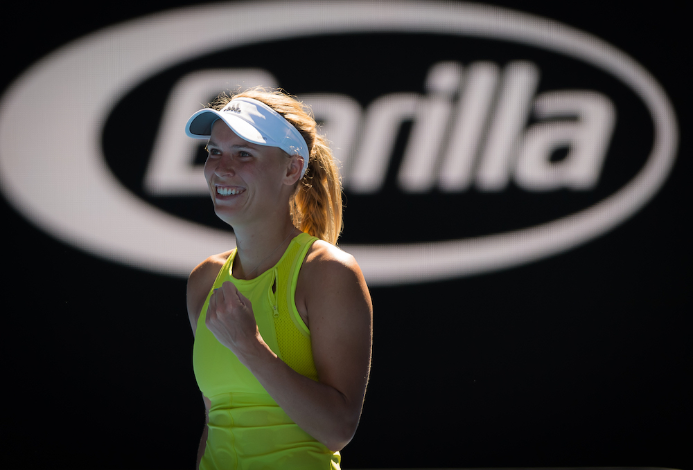 Caroline Wozniacki in the second round of the Australian Open, 2018