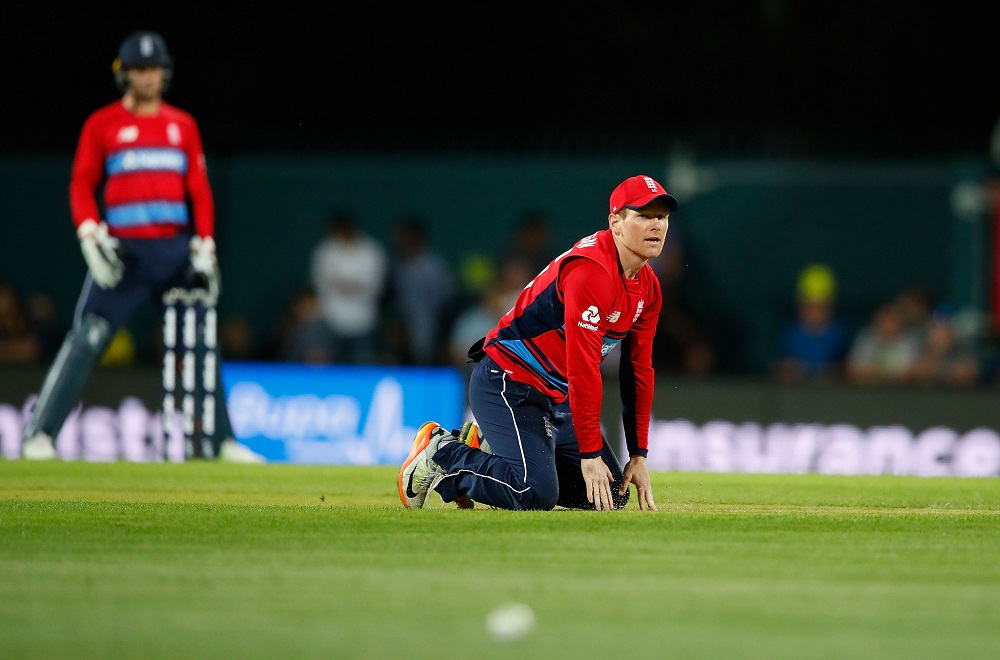 Eoin Morgan of England in the T20 against Australia, 2018