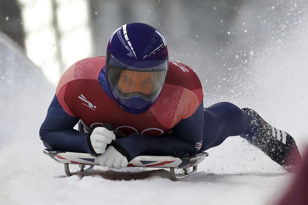 Dom Parsons of Great Britain, Bronze medallist, Skeleton, Winter Olympics PyeongChang 2018