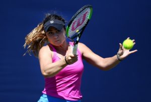 Gabriella Taylor in the qualifying rounds at Eastbourne, 2017