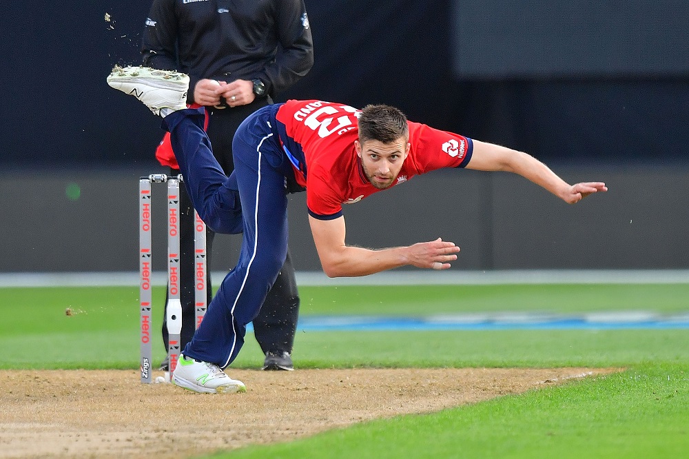 Mark Wood in the first T20 against New Zealand, 2018