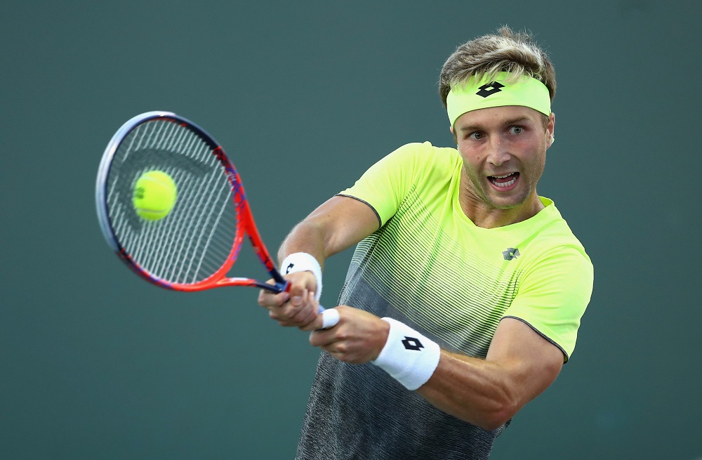 Liam Broady in the first round of the Miami Open, ATP Miami 2018