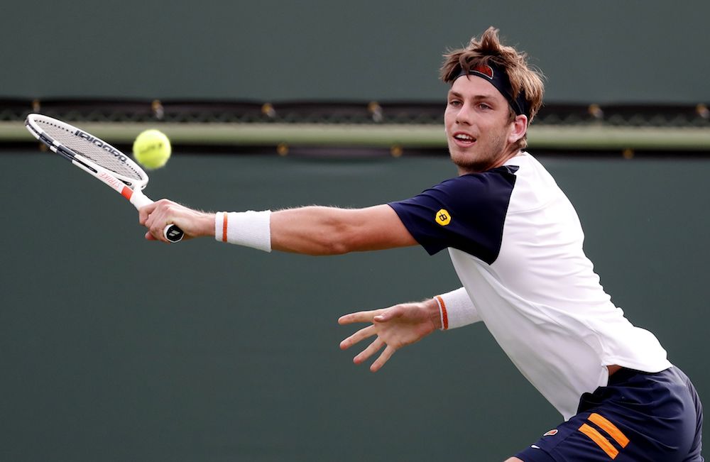 Cameron Norrie in the first round of the BNP Paribas Open, ATP Indian Wells 2018
