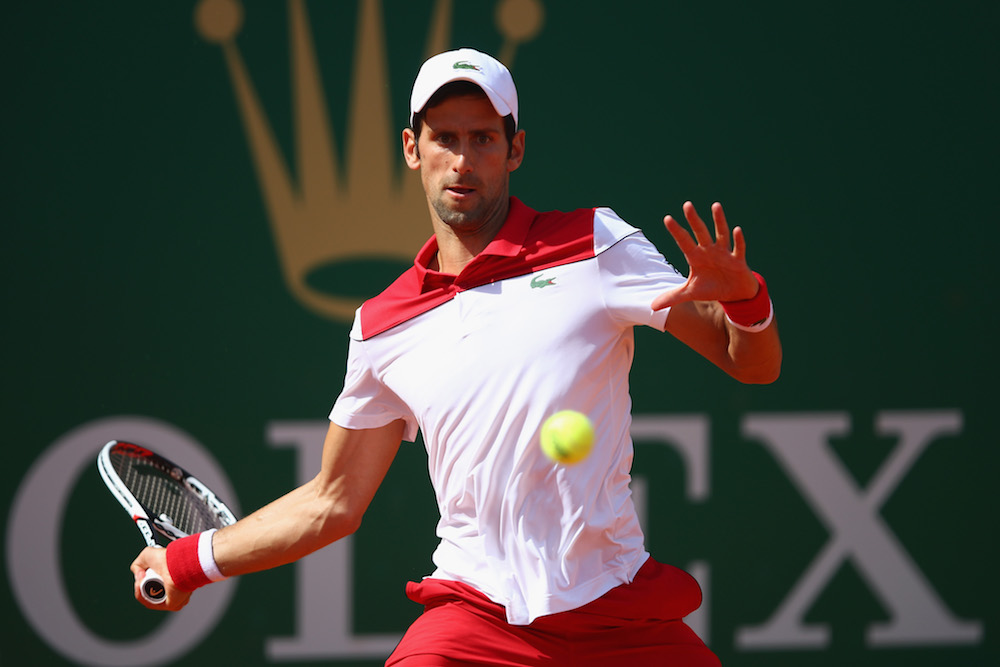 Novak Djokovic in the first round of the ATP Monte Carlo Masters, 2018