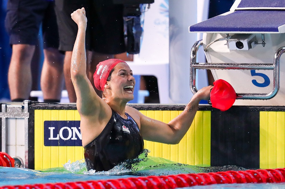Aimee Willmott of England wins Gold in the Women's 400m Individual Medley final, Commonwealth Games 2018