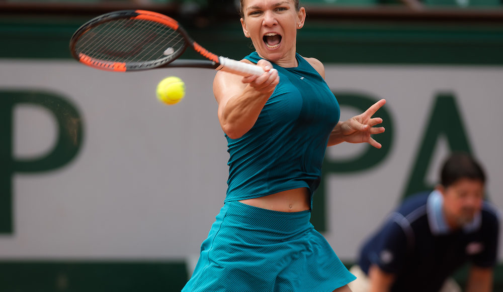 Simona Halep in the fourth round of Roland Garros, 2018