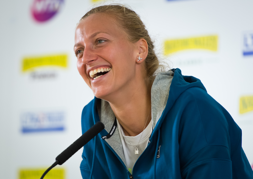 Petra Kvitova in a press conference after her quarter-final at the Nature Valley Classic, WTA Birmingham 2018