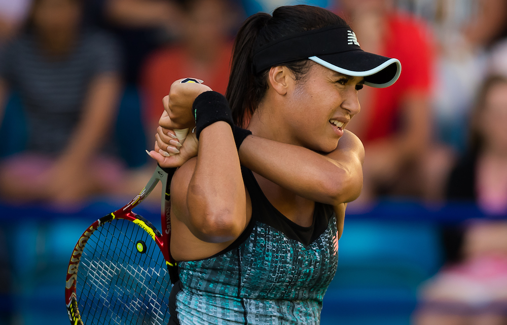 Heather Watson in the first round of the Nature Valley International, WTA Eastbourne 2018