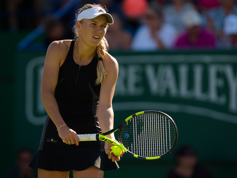 Caroline Wozniacki in the second round of the Nature Valley International, WTA Eastbourne 2018