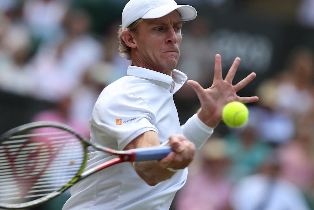 Kevin Anderson in the semi-final of Wimbledon 2018