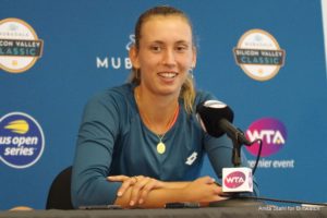 Elise Mertens at the Mubadala Silicon Valley Classic Media All Access Hour