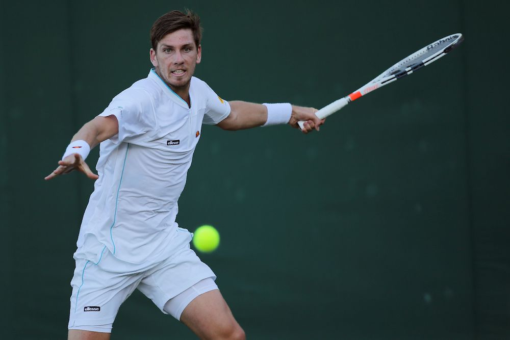 Cameron Norrie in the first round of Wimbledon 2018
