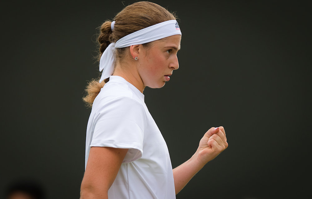 Jelena Ostapenko in the second round of Wimbledon 2018
