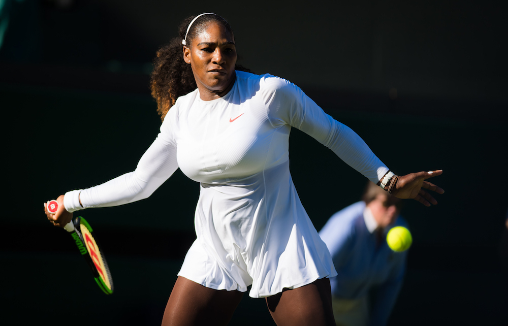 Serena Williams in the first round of Wimbledon 2018