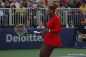 Serena Williams in the first round of the Mubadala Silicon Valley Classic, WTA San Jose 2018