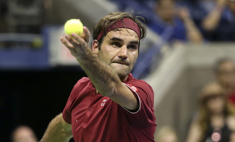 Roger Federer in the fourth round of the US Open, New York 2018