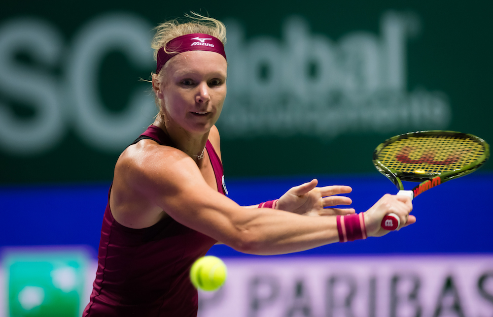 Kiki Bertens in the first round robin match at the WTA Finals 2018, Singapore