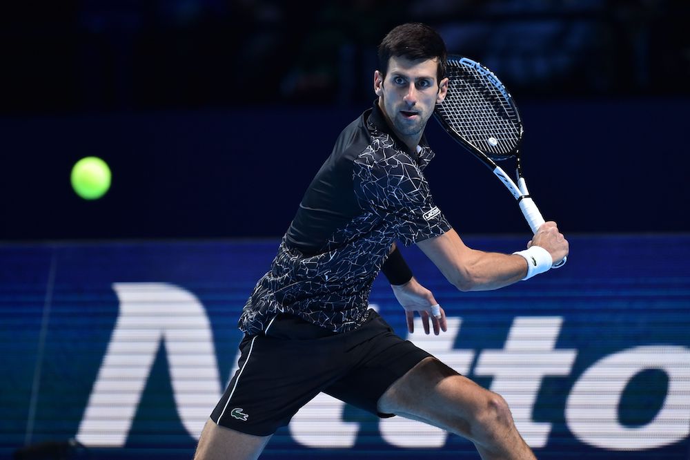 Novak Djokovic in the second round robin match of the ATP world Tour Finals 2018, London