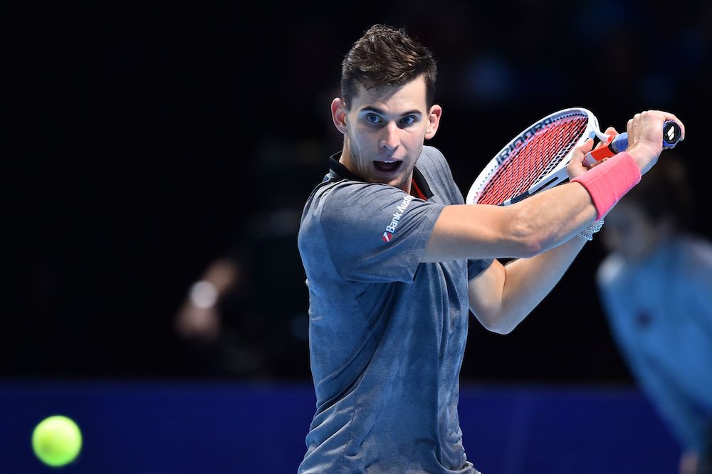 Dominic Thiem in the first round-robin match at the ATP World Tour Finals 2018, London