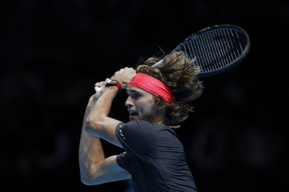 Alexander Zverev in the second round-robin match at the ATP World Tour Finals 2018, London