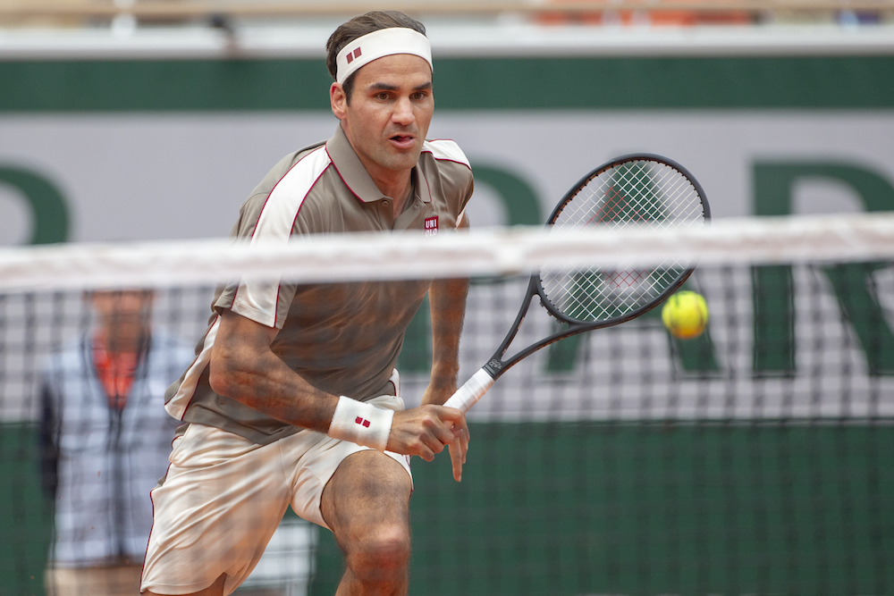 Roger Federer in the first round of Roland Garros 2019, France 