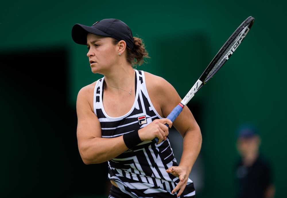Ashleigh Barty in the first round of the Nature Valley Classic, Birmingham 2019