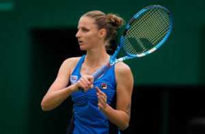 Karolina Pliskova in the second round of the Nature Valley Classic, Birmingham 2019