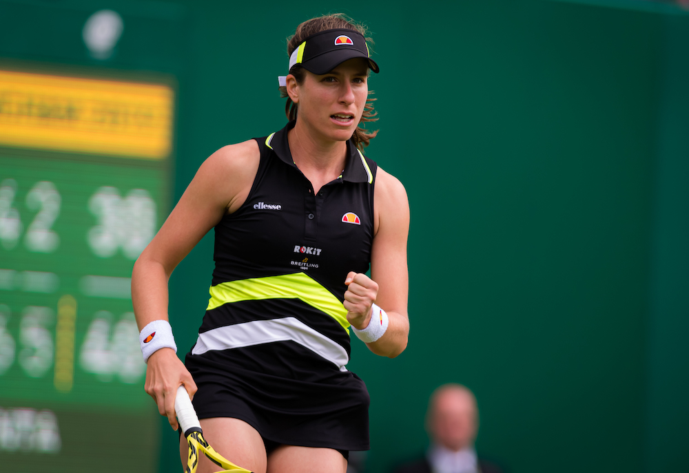 Johanna Konta in the first round of the Nature Valley Classic, Birmingham 2019