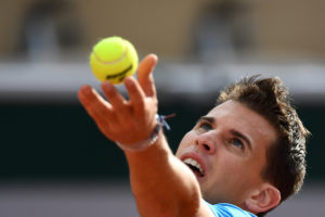 Dominic Thiem in the first round of Roland Garros 2019, France