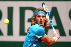 Stefanos Tsitsipas in the first round of Roland Garros 2019, France