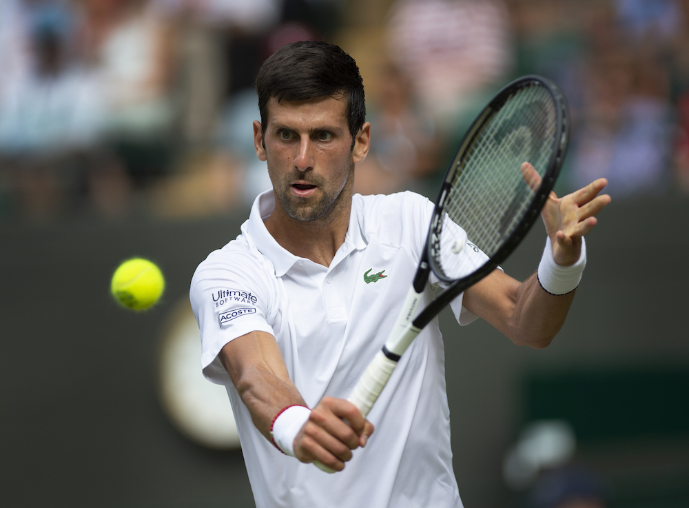 Novak Djokovic on Day Five of Wimbledon 2019