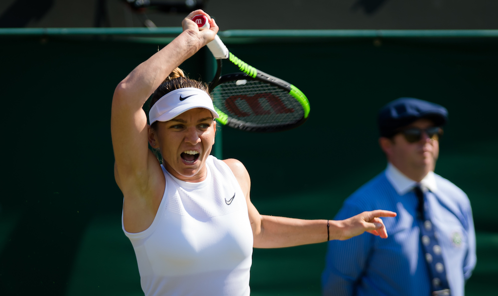 Simona Halep in the second round of Wimbledon 2019