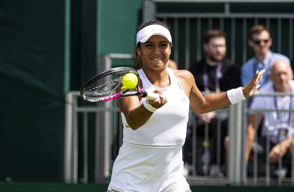 Heather Watson in the first round of Wimbledon, 2019