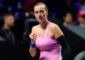 Petra Kvitova in her first round-robin match at the WTA Finals 2019 in Shenzhen, China