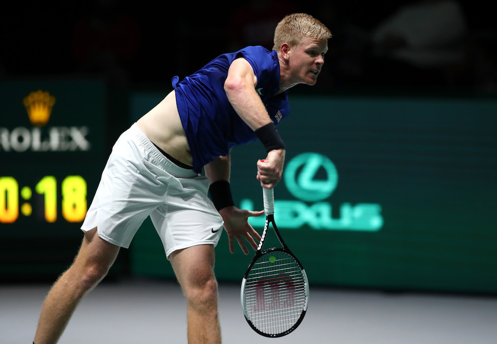 Kyle Edmund in the group match against Kazakhstan at the 2019 Davis Cup Finals, Madrid