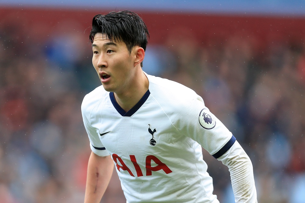Son Heung-Min in the Premier League match between Aston Villa and Tottenham Hotspur, 2020