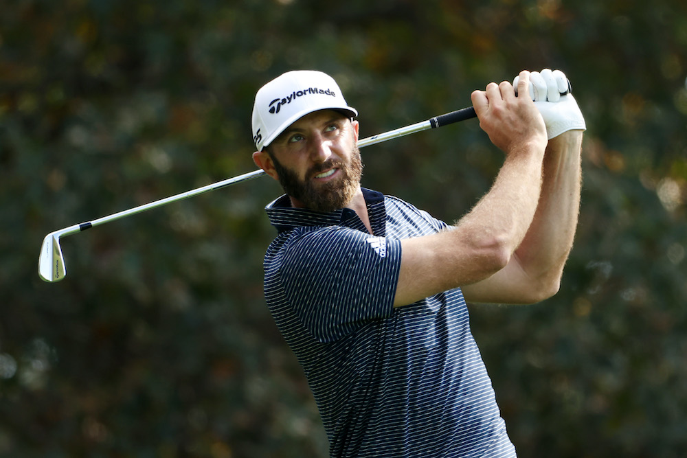 Dustin Johnson in the final round of the Masters 2020 at Augusta, Georgia