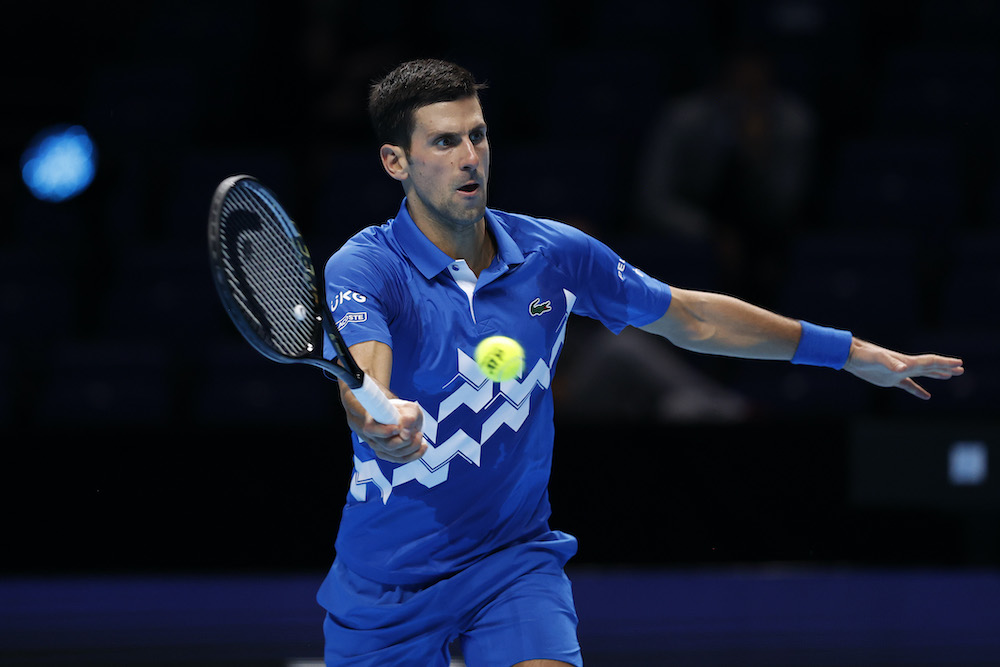 Novak Djokovic on Day Four of the 2020 Nitto ATP Finals, London, UK