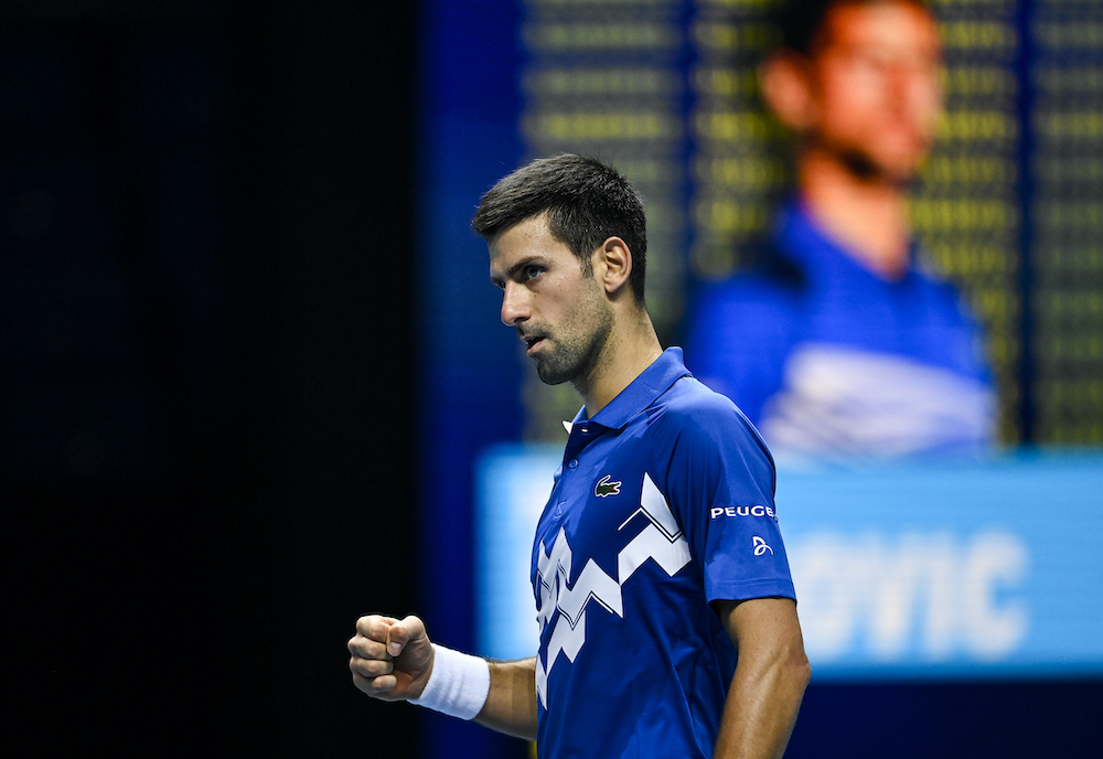 Novak Djokovic on Day 6 of the Nitto ATP Finals, London, UK