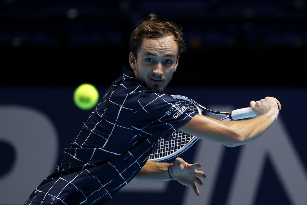 Daniil Medvedev on Day 2 of the 2020 Nitto ATP Finals, London, UK