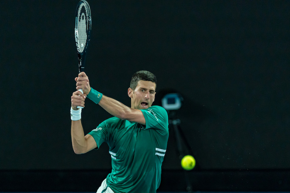 Novak Djokovic in the quarter-final of the 2021 Australian Open, Melbourne