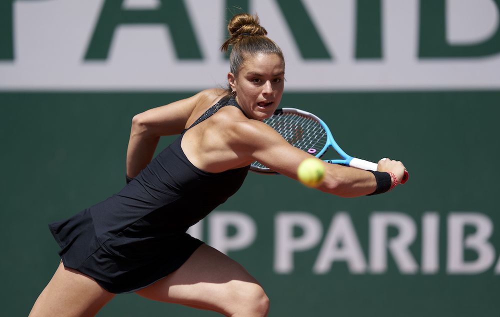 Maria Sakkari in the 2021 Roland Garros quarter-final, Paris, France