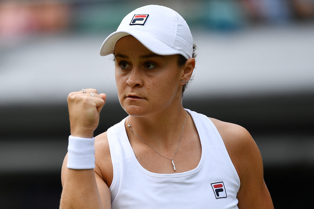 Ashleigh Barty in the fourth round of Wimbledon 2021, London, UK