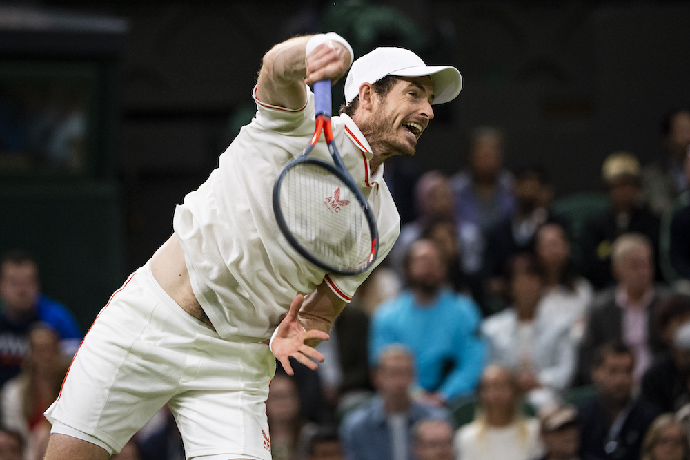 Andy Murray in the second round of Wimbledon 2021, UK