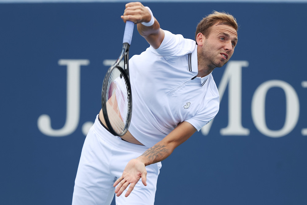 Dan Evans in the third round of the 2021 US Open in New York