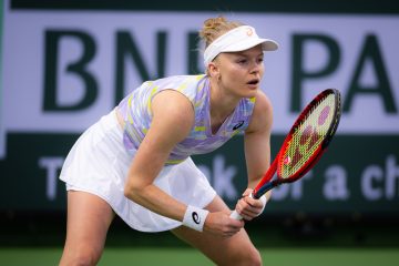 Harriet Dart in the qualifying rounds of the 2022 BNP Paribas Open in Indian Wells, California USA