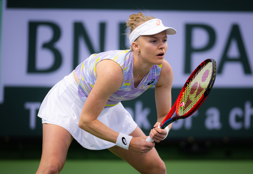 Harriet Dart in the qualifying rounds of the 2022 BNP Paribas Open in Indian Wells, California USA