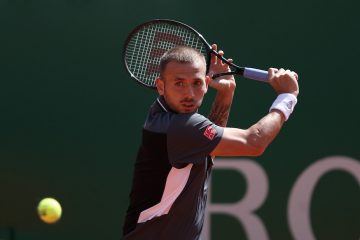 Dan Evans in the first round of the 2022 ATP Monte Carlo Masters, Monaco